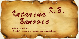 Katarina Banović vizit kartica